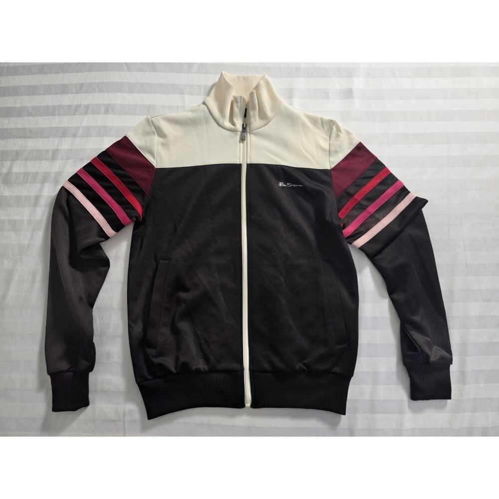 日本 Ben Sherman Y2K Track Jacket S Black Colorblock Stripe Japan Vintage 2000s